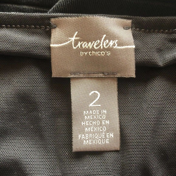 Chicos Travelers Blouse Sheer Black - Picture 3 of 10